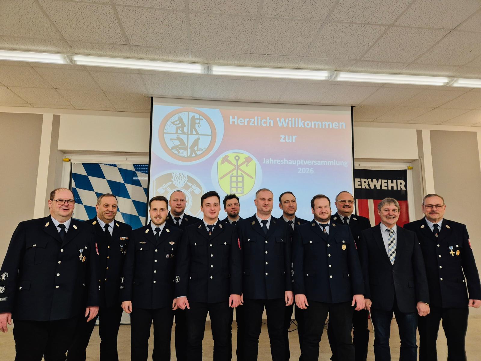 Ehrungen und Beförderungen 2026 der Freiwilligen Feuerwehr Neufang (Foto: FFW Neufang)