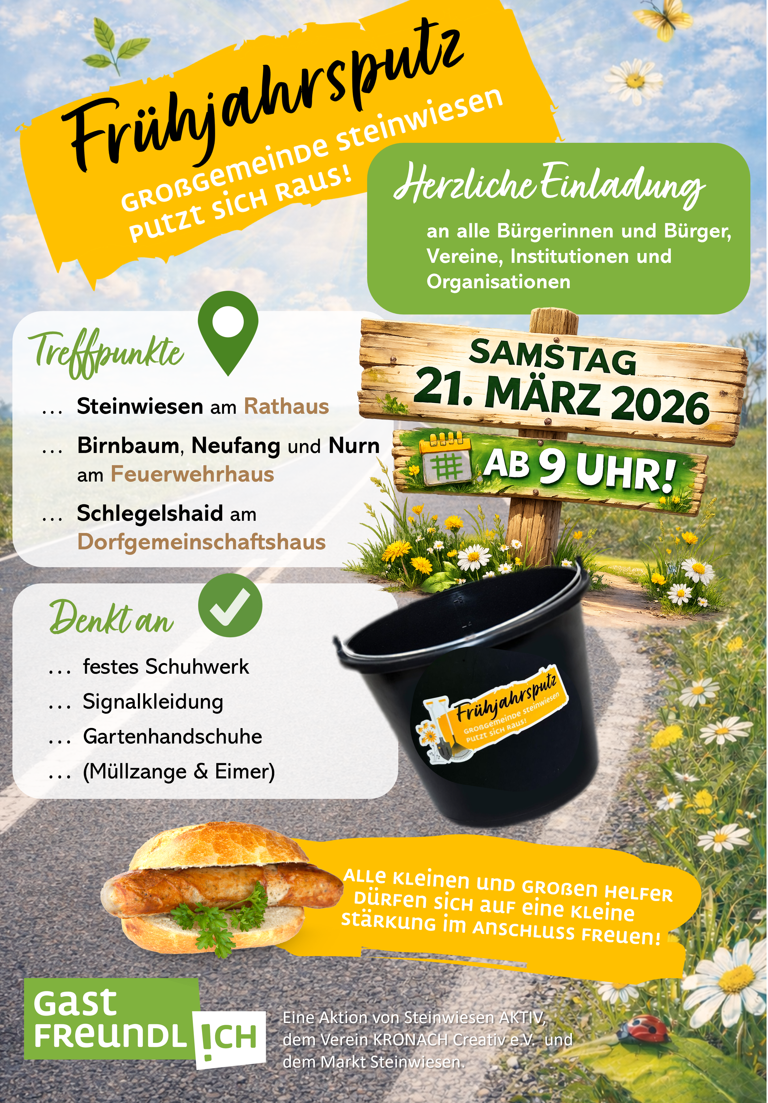 Frühjahrsputzaktion - Steinwiesen aktiv