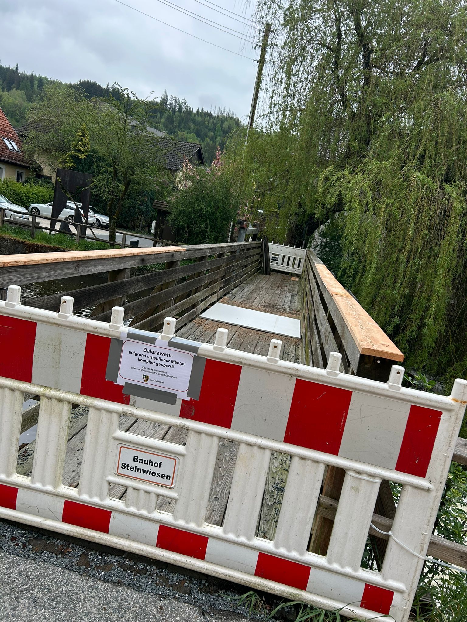 Sperrung Baierswehr (Foto: Markt Steinwiesen)