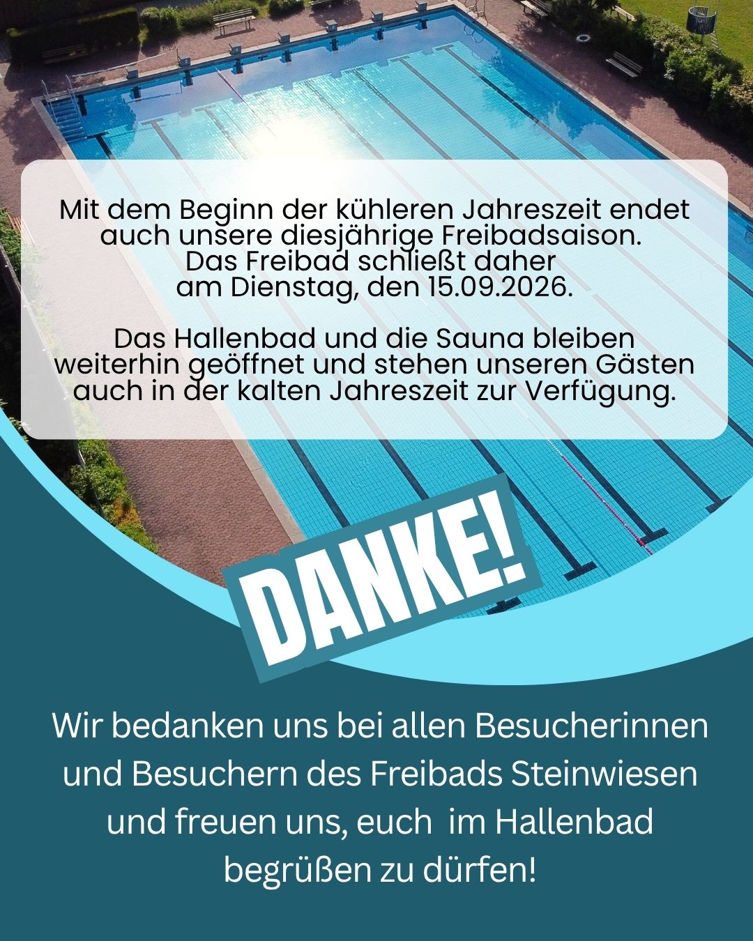 Schwimmbad Herbst