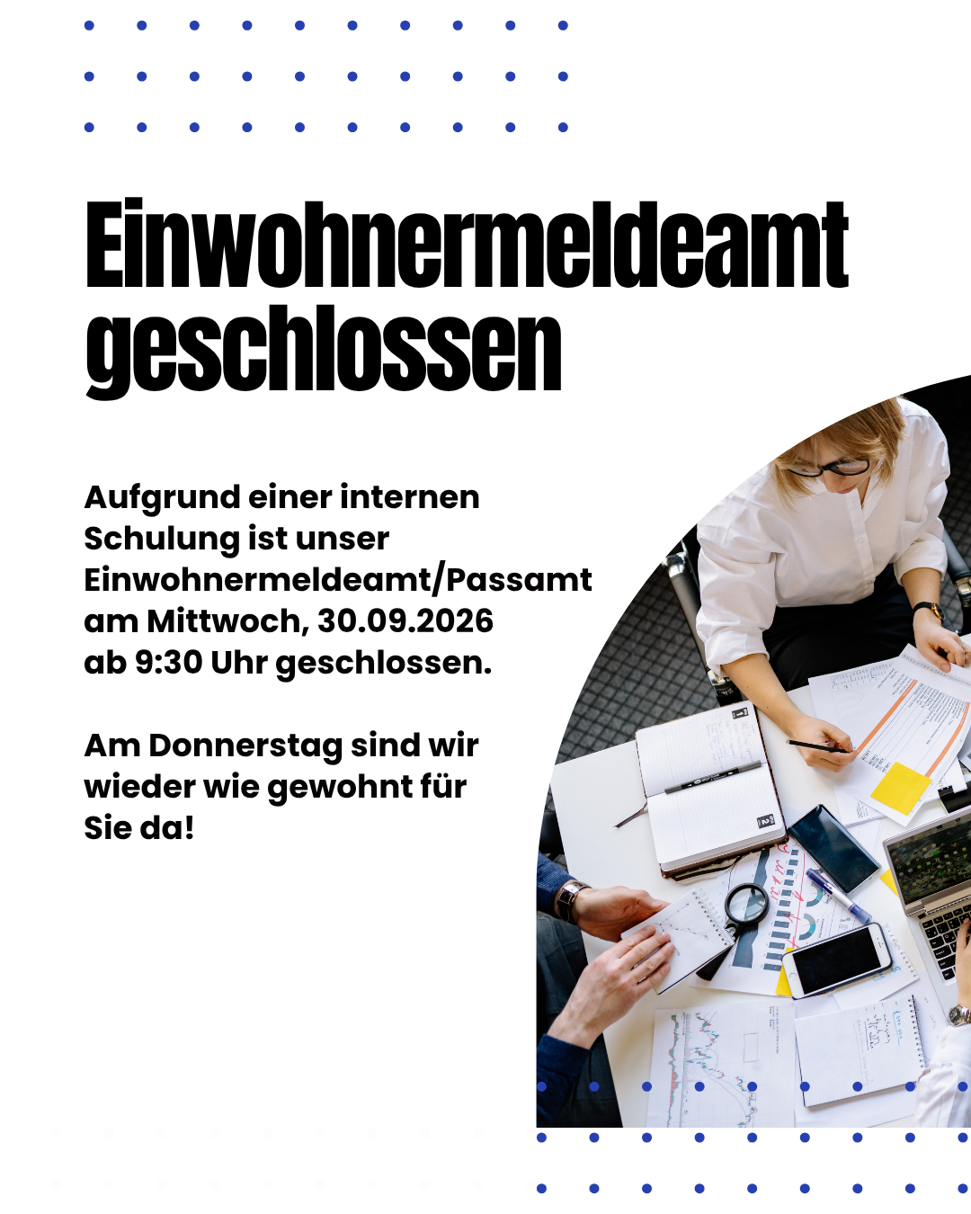 Einwohnermeldeamt geschlossen
