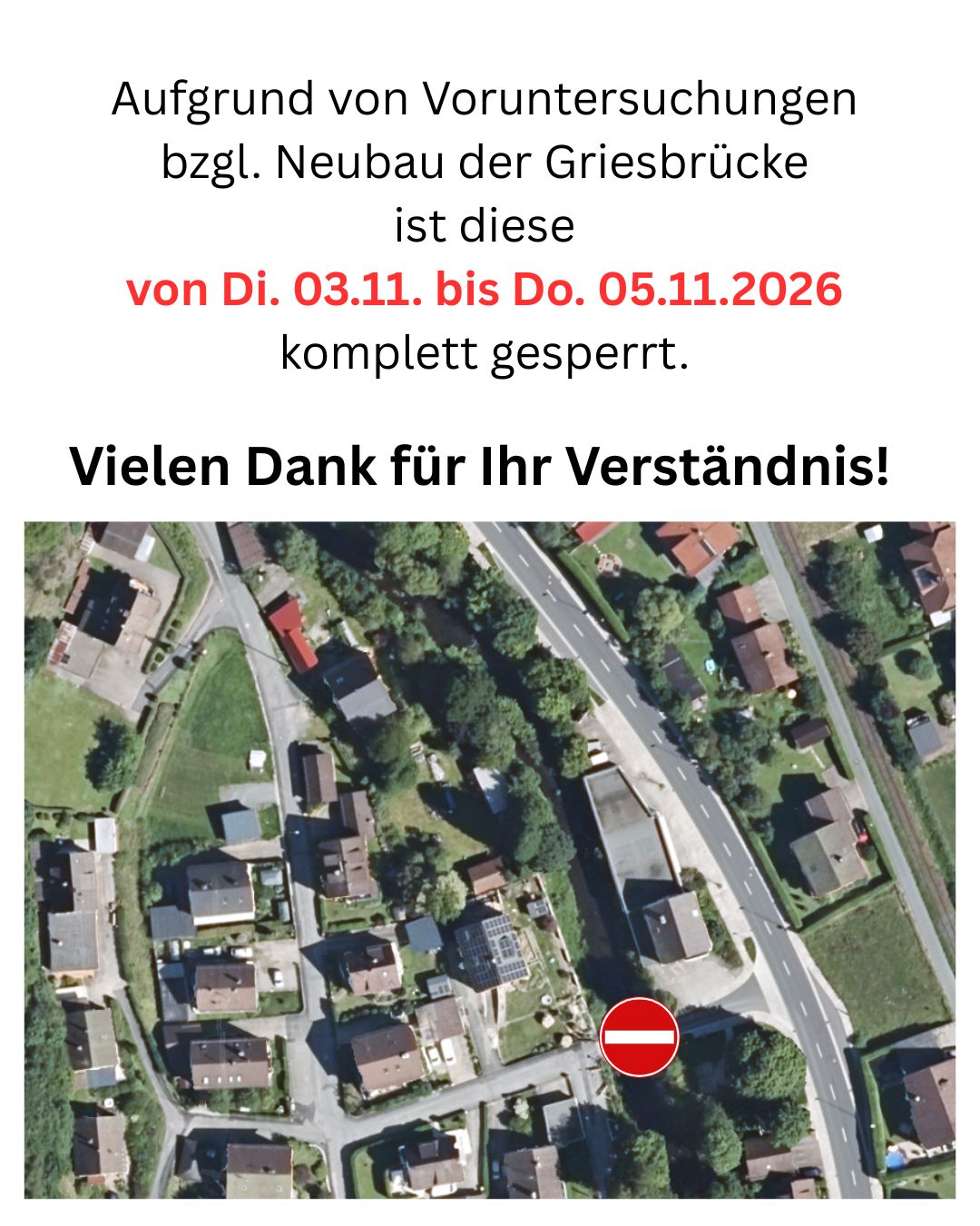 Vollsperrung Griesbrücke