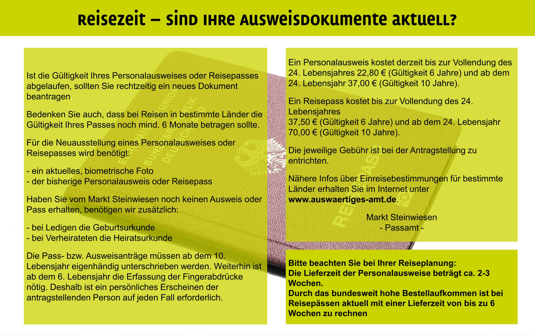 Information aus dem Passamt 