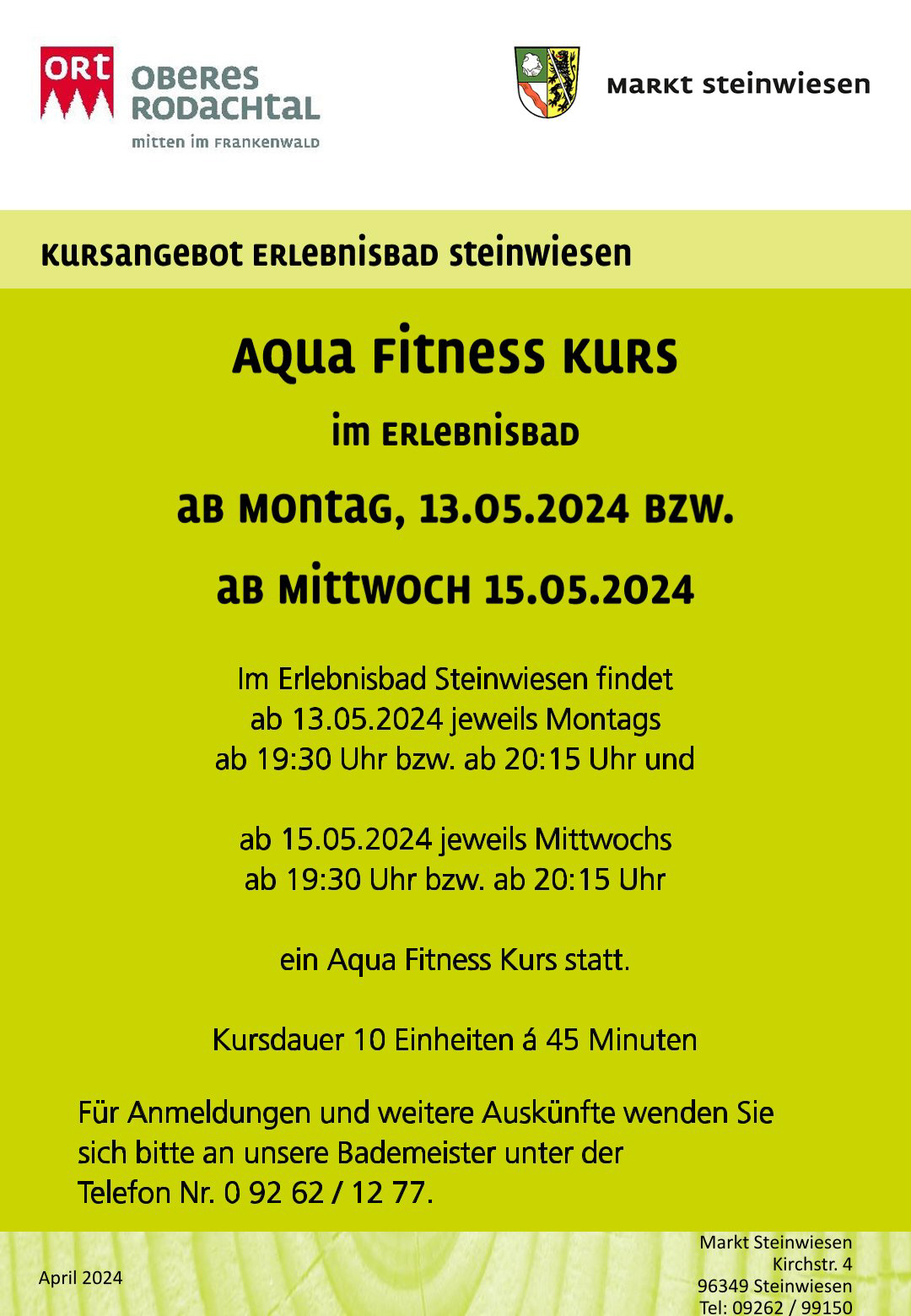 Aqua Fitness Kurs im Erlebnisbad (1)