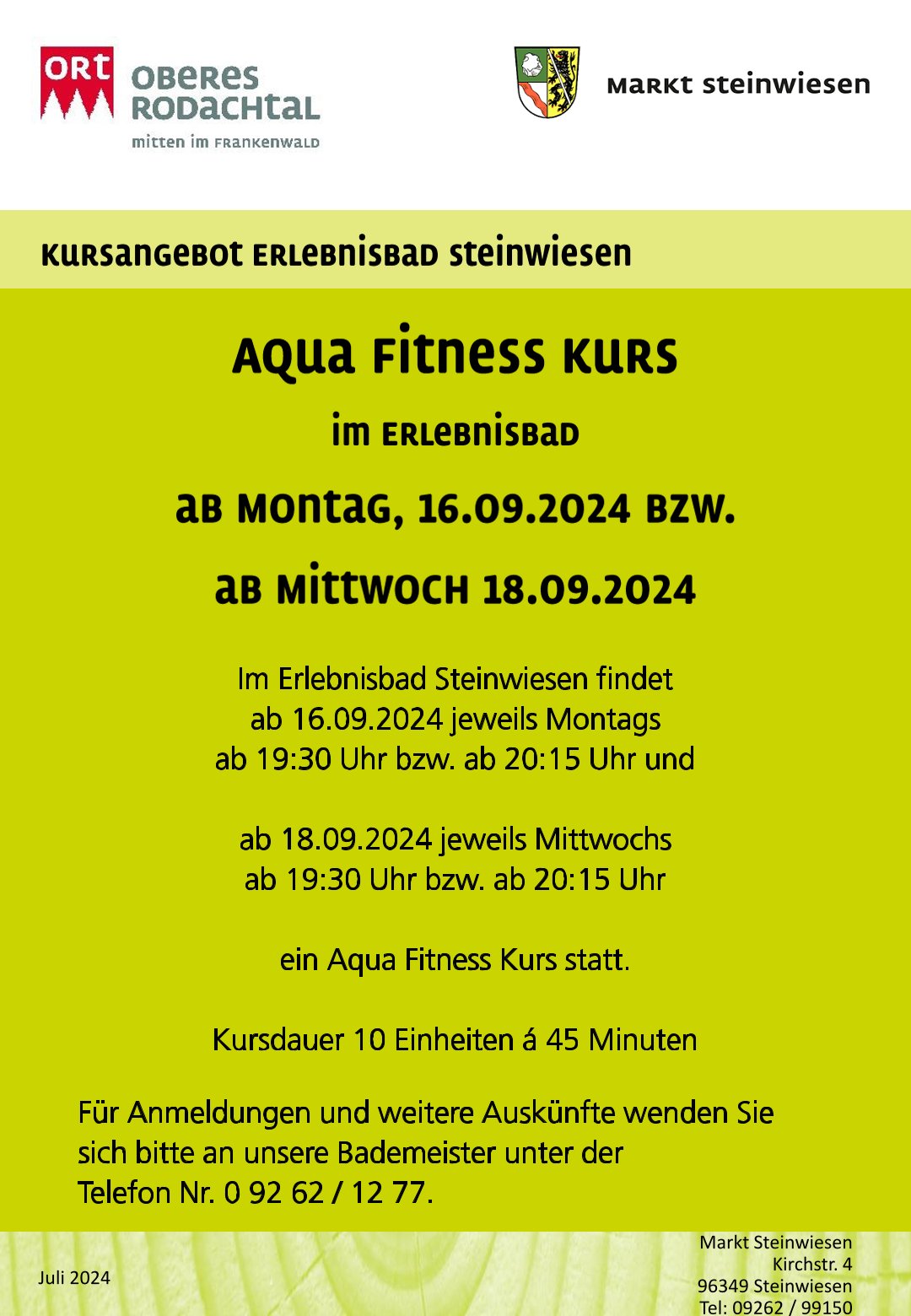 Wassergymnastik-Kurs