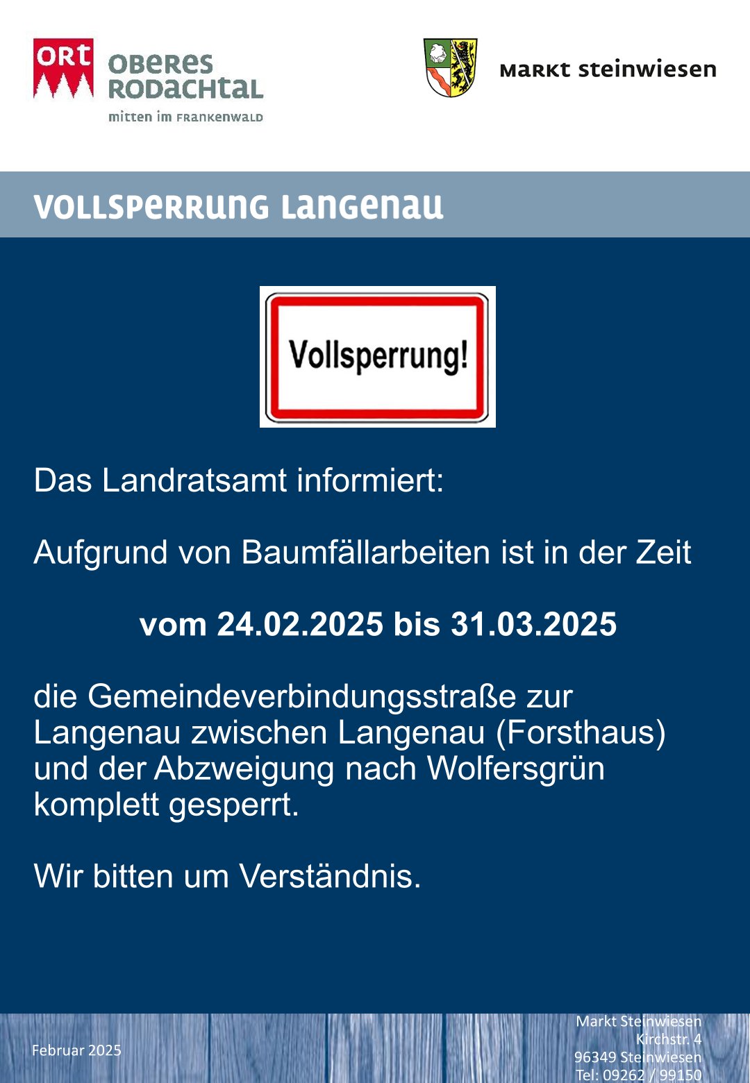 Vollsperrung Langenau