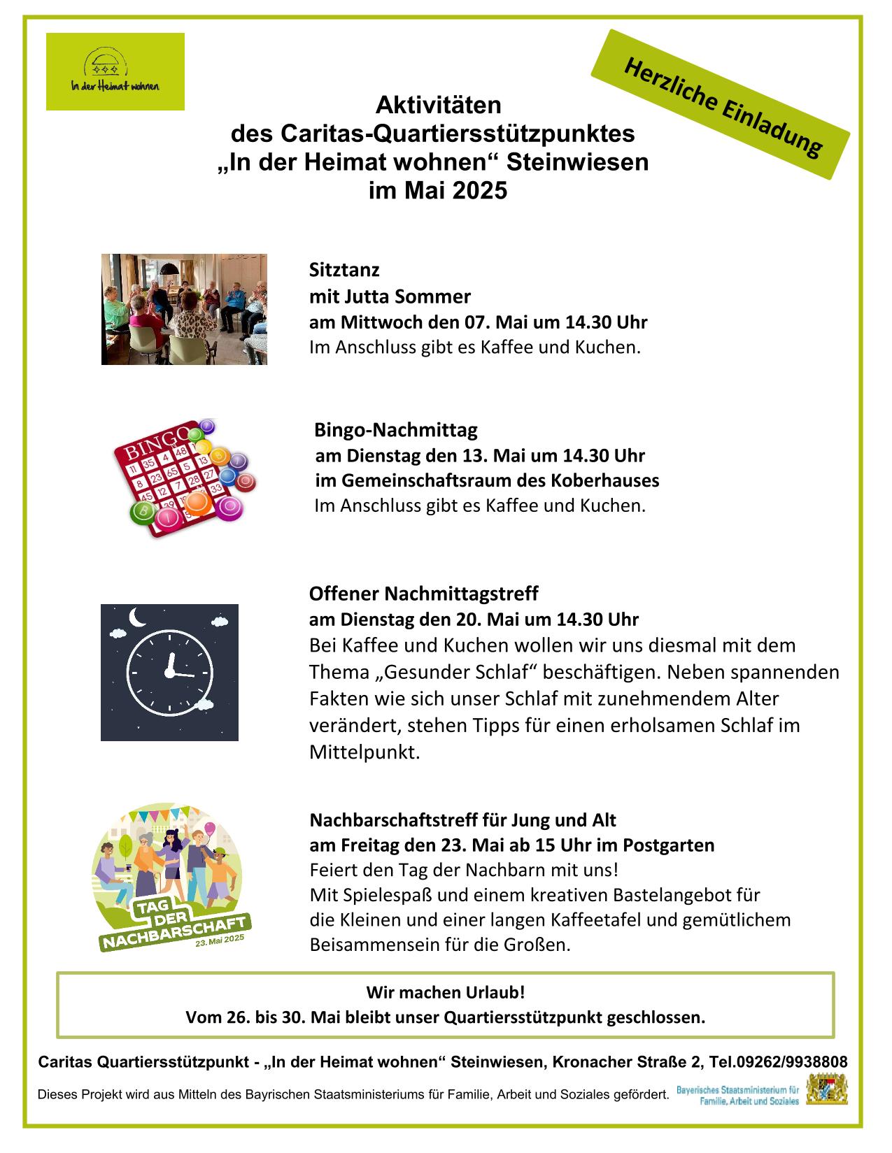 Sitztanz mit Jutta Sommer des Caritas-Quartiersstützpunktes In der Heimat wohnen