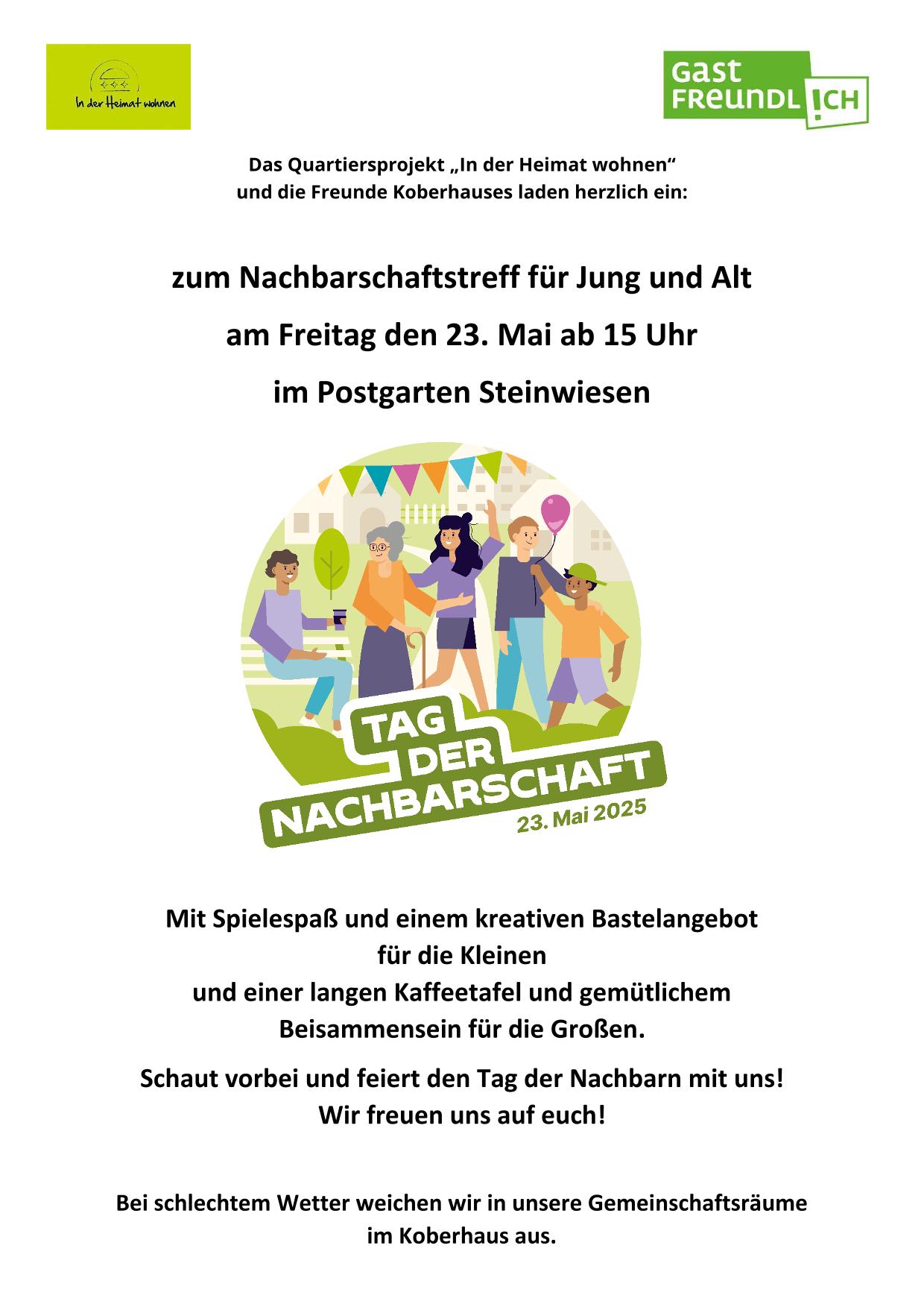 Nachbarschaftstreff für Jung und Alt des Caritas-Quartiersstützpunktes „In der Heimat wohnen“