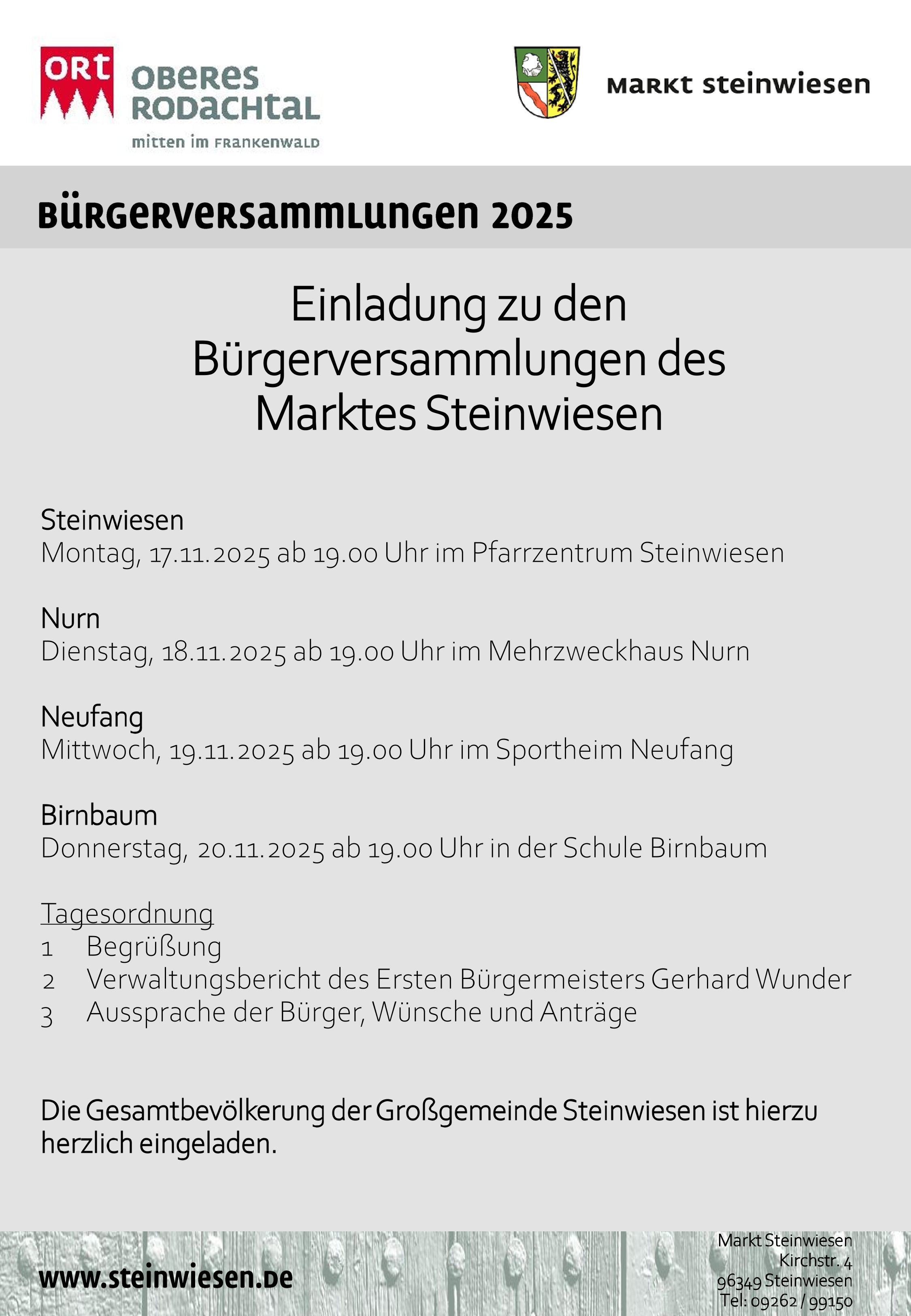 Bürgerversammlungen 2025