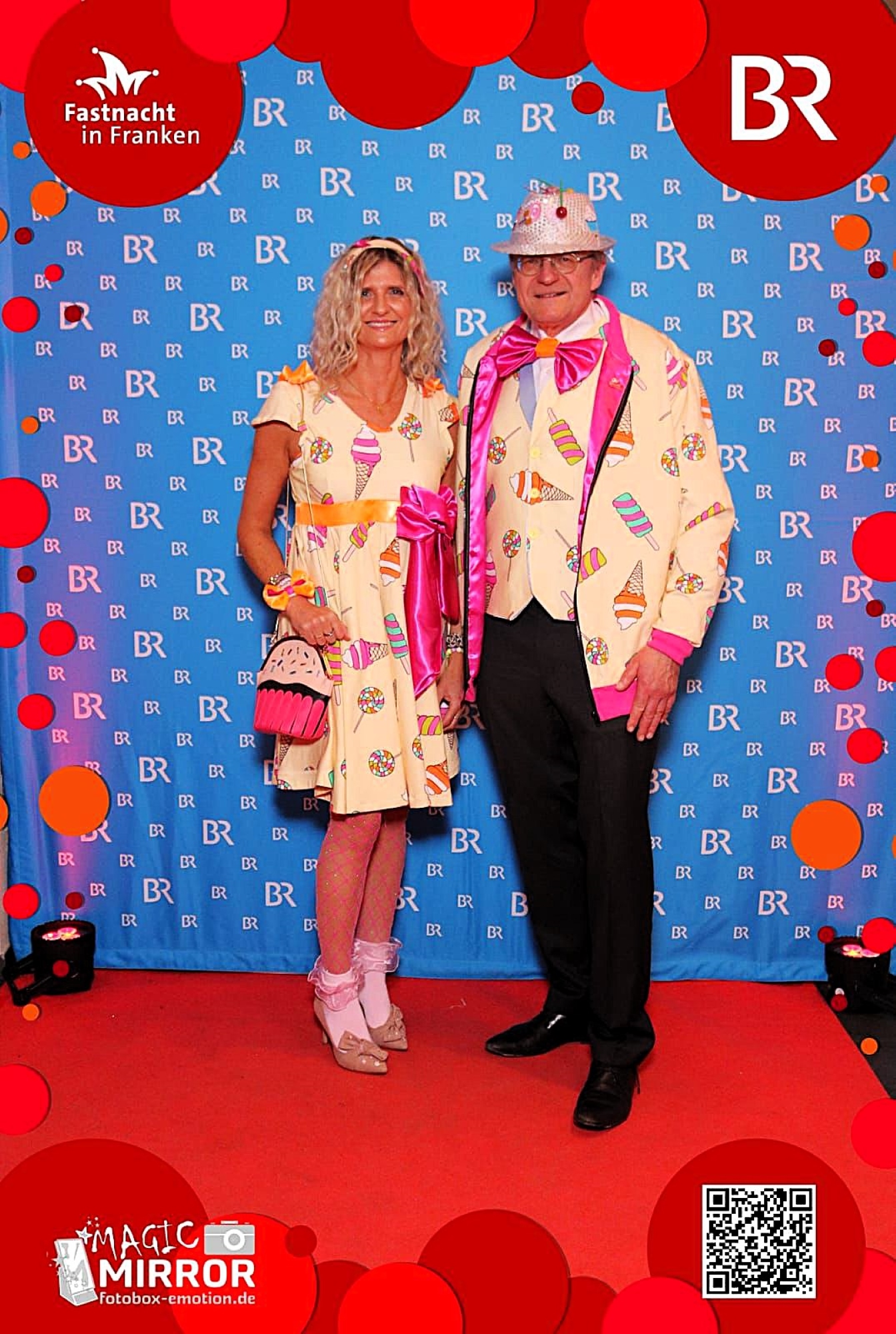 Zwei Steinwiesner Narren auf dem Roten Teppich – Kristina Hoffmann und Wieland Beierkuhnlein (Foto: privat)